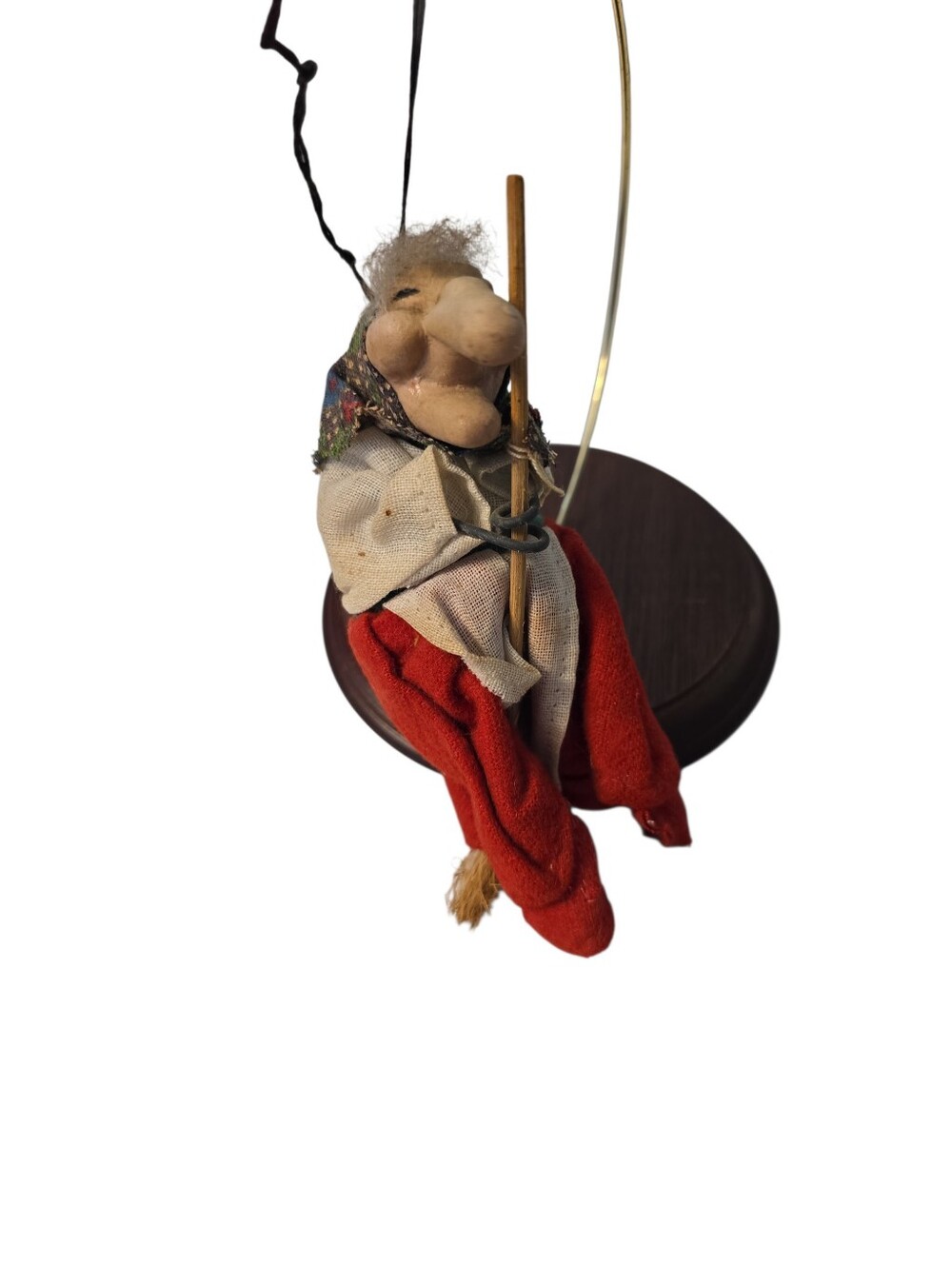 Vtg Scandinavian or Norwegian "Kitchen Witch" Good Luck Doll Ornament READ